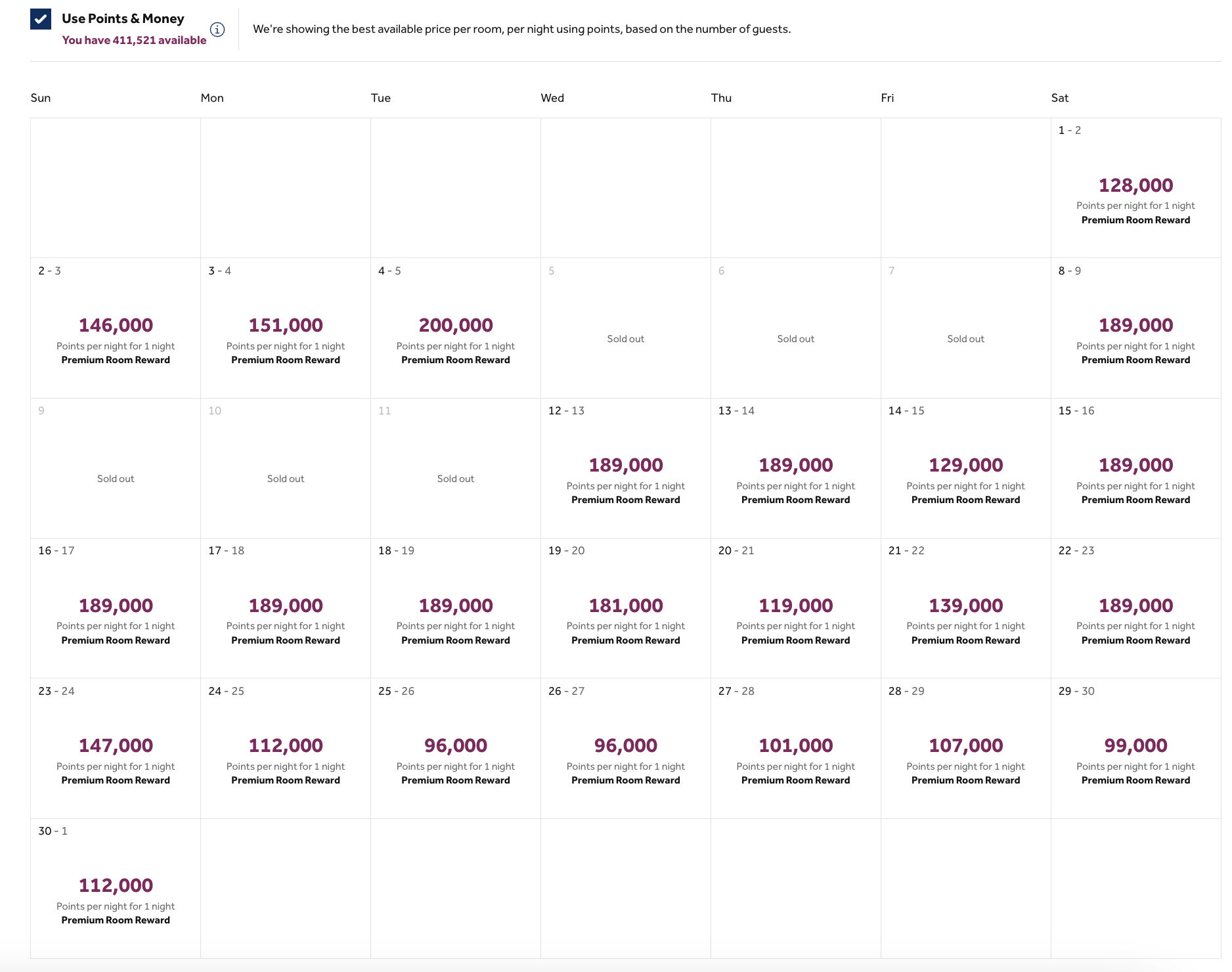 signia by hilton award calendar